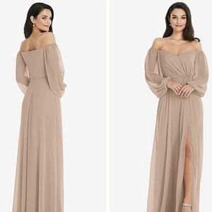 Champagne/ topez formal bridesmaid dress